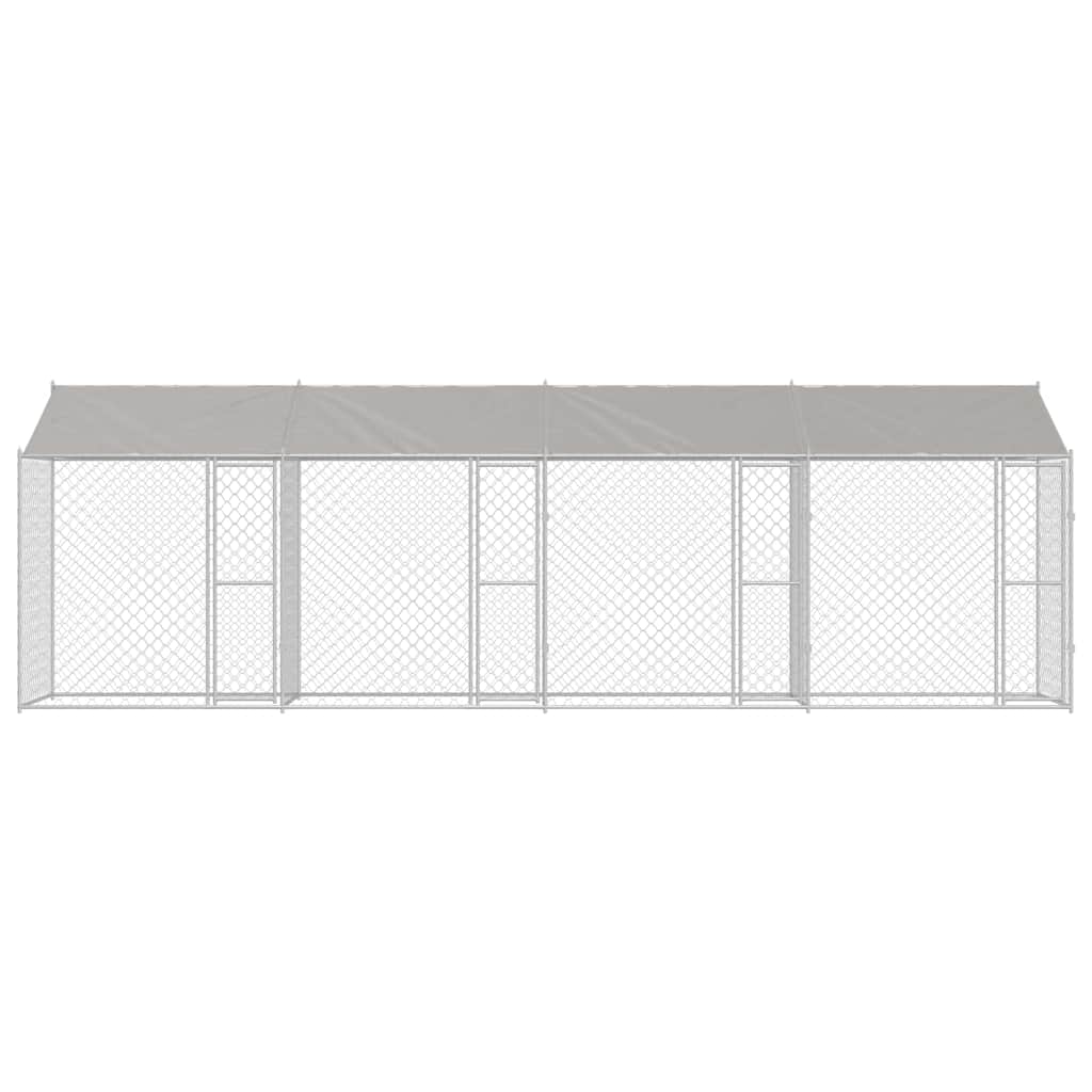 vidaXL Cușcă pentru câine Argintiu 800 x 200 x 256 cm Oțel Galvanizat
