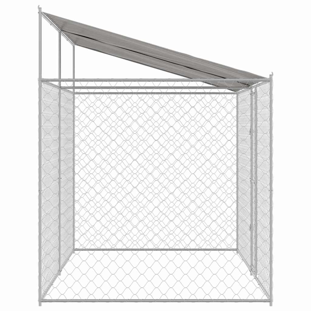 vidaXL Cușcă pentru câine Argintiu 400 x 200 x 256 cm Oțel Galvanizat
