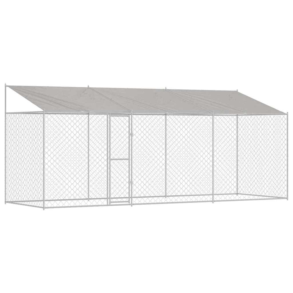 vidaXL Cușcă pentru câine Argintiu 600 x 200 x 256 cm Oțel Galvanizat