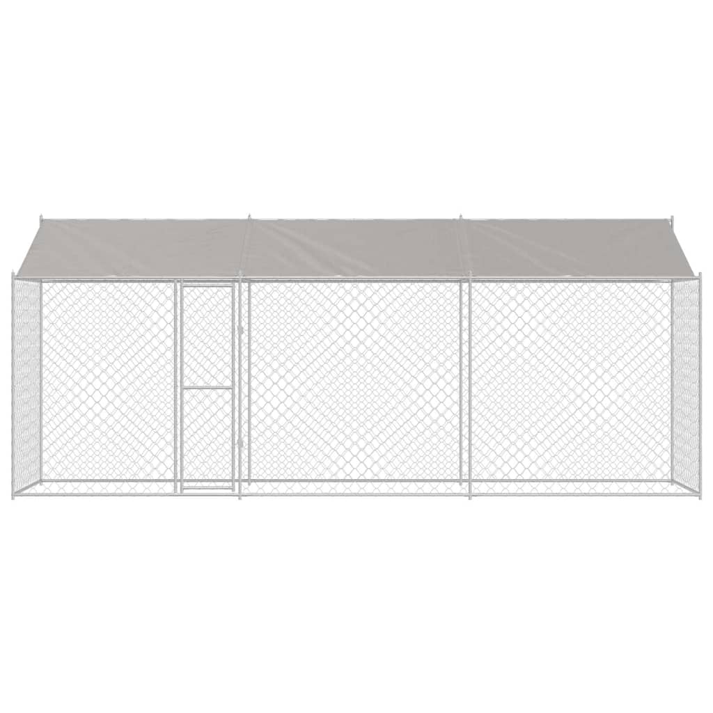 vidaXL Cușcă pentru câine Argintiu 600 x 200 x 256 cm Oțel Galvanizat