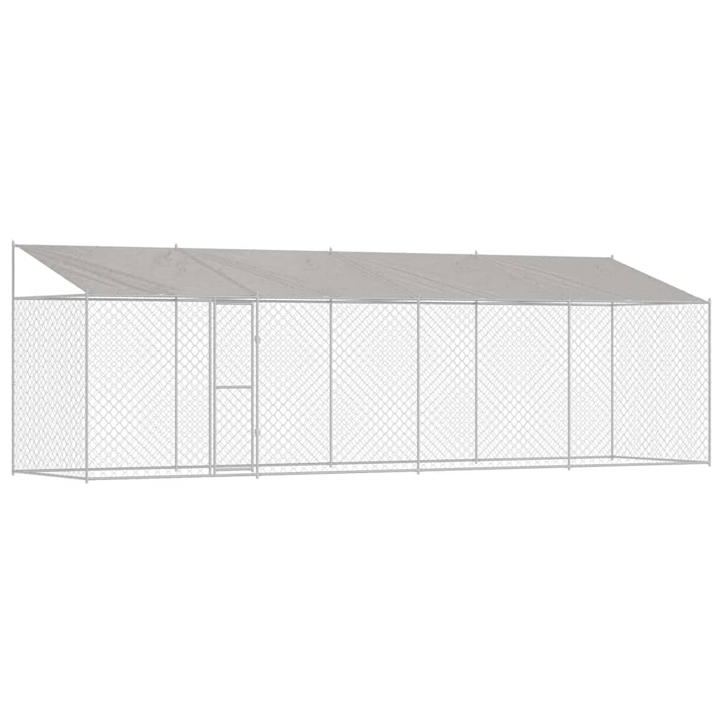 vidaXL Cușcă pentru câine Argintiu 800 x 200 x 256 cm Oțel Galvanizat