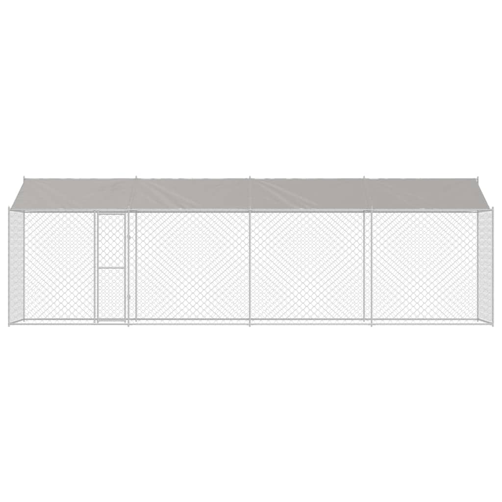 vidaXL Cușcă pentru câine Argintiu 800 x 200 x 256 cm Oțel Galvanizat