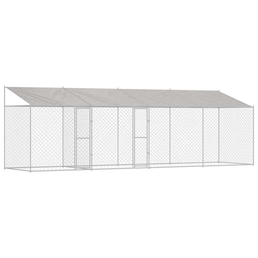 vidaXL Cușcă pentru câine Argintiu 800 x 200 x 256 cm Oțel Galvanizat