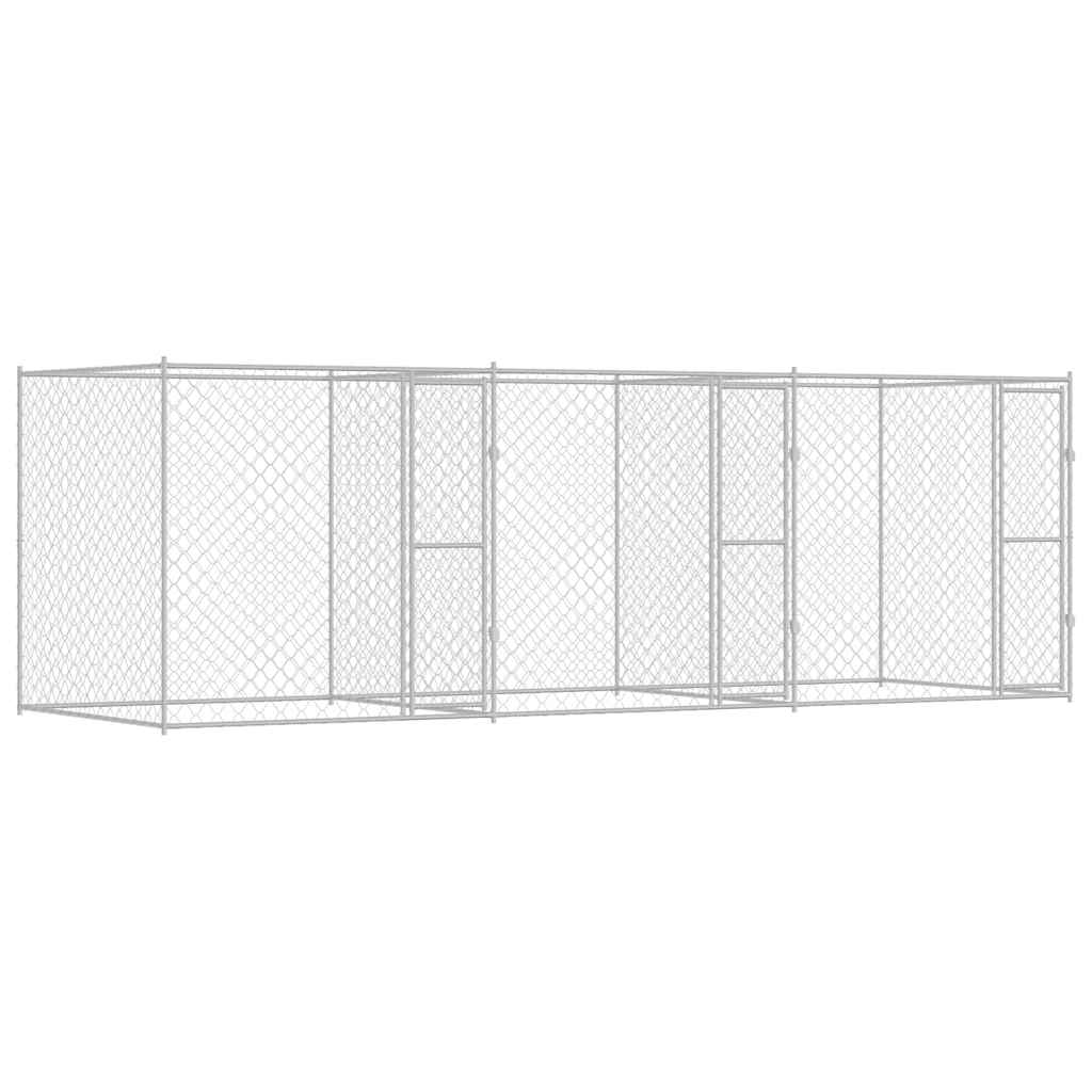vidaXL Cușcă pentru câine Argintiu 600 x 200 x 200 cm Oțel Galvanizat