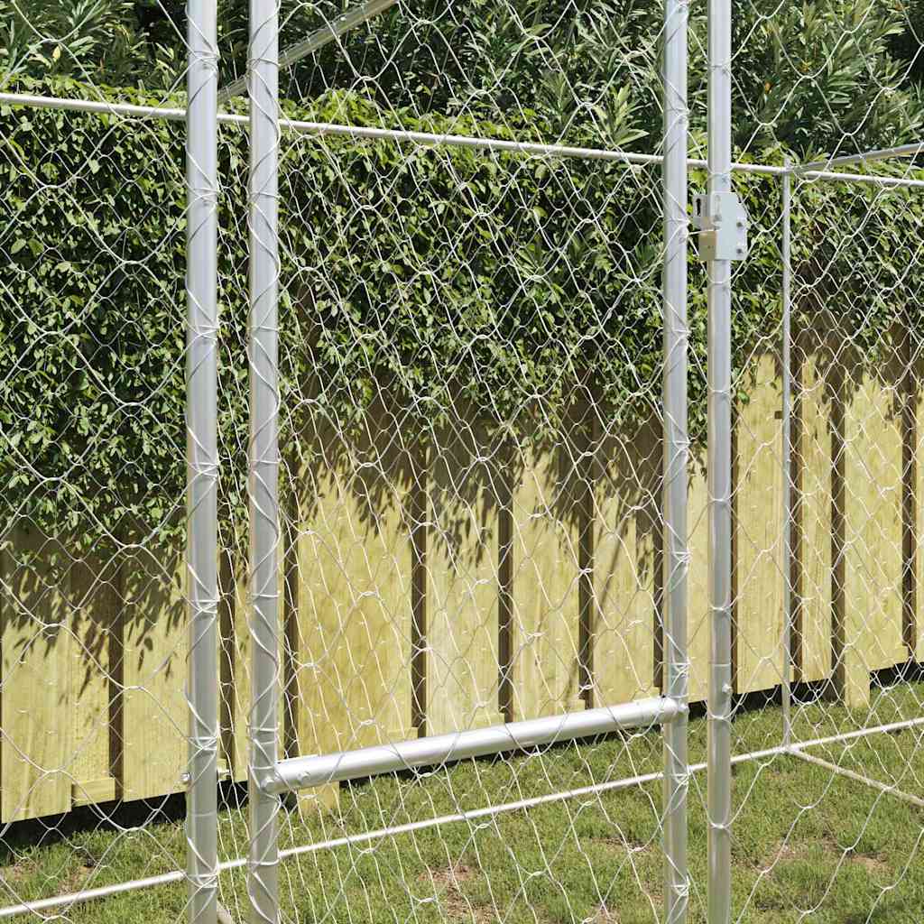 vidaXL Cușcă pentru câine Argintiu 600 x 200 x 200 cm Oțel Galvanizat