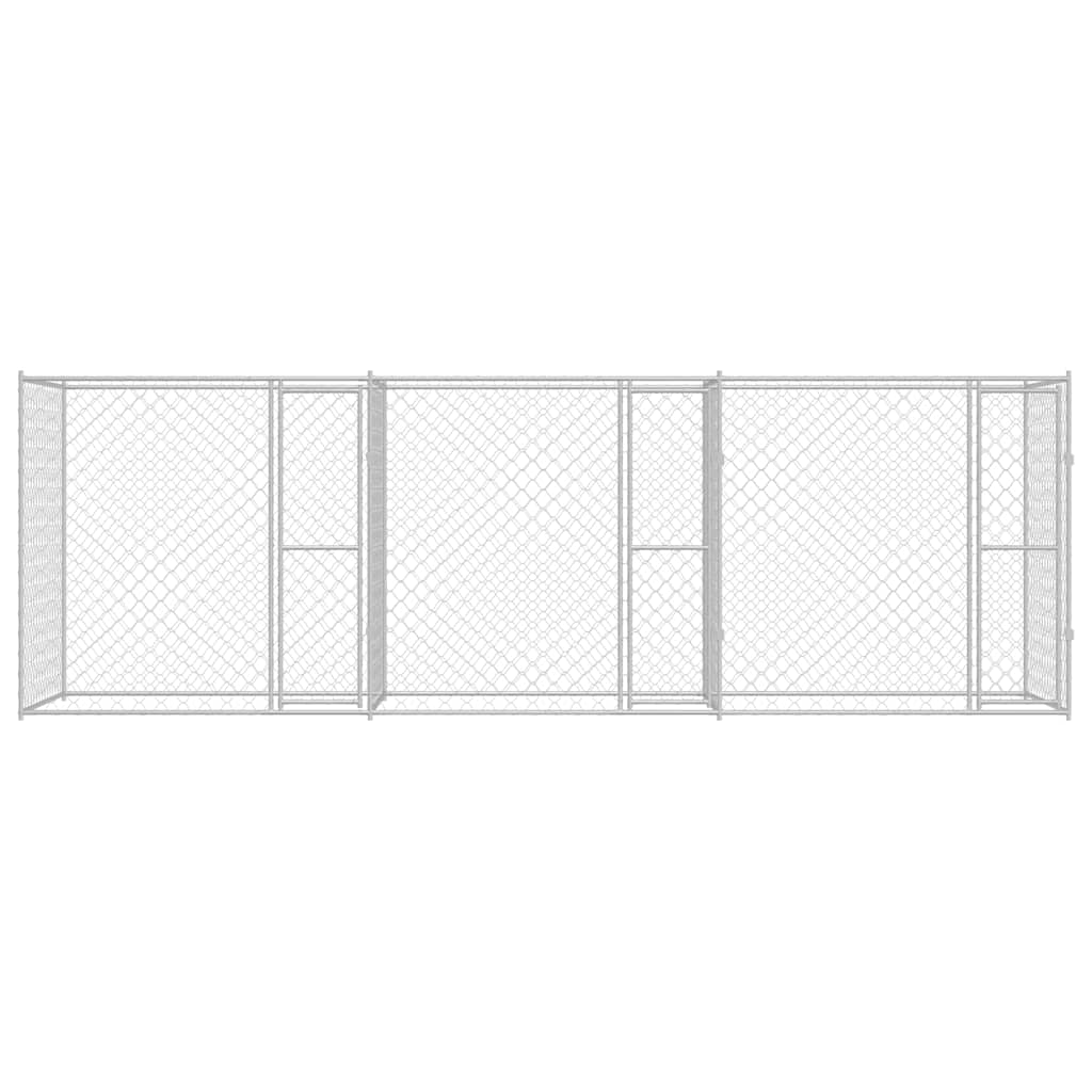 vidaXL Cușcă pentru câine Argintiu 600 x 200 x 200 cm Oțel Galvanizat