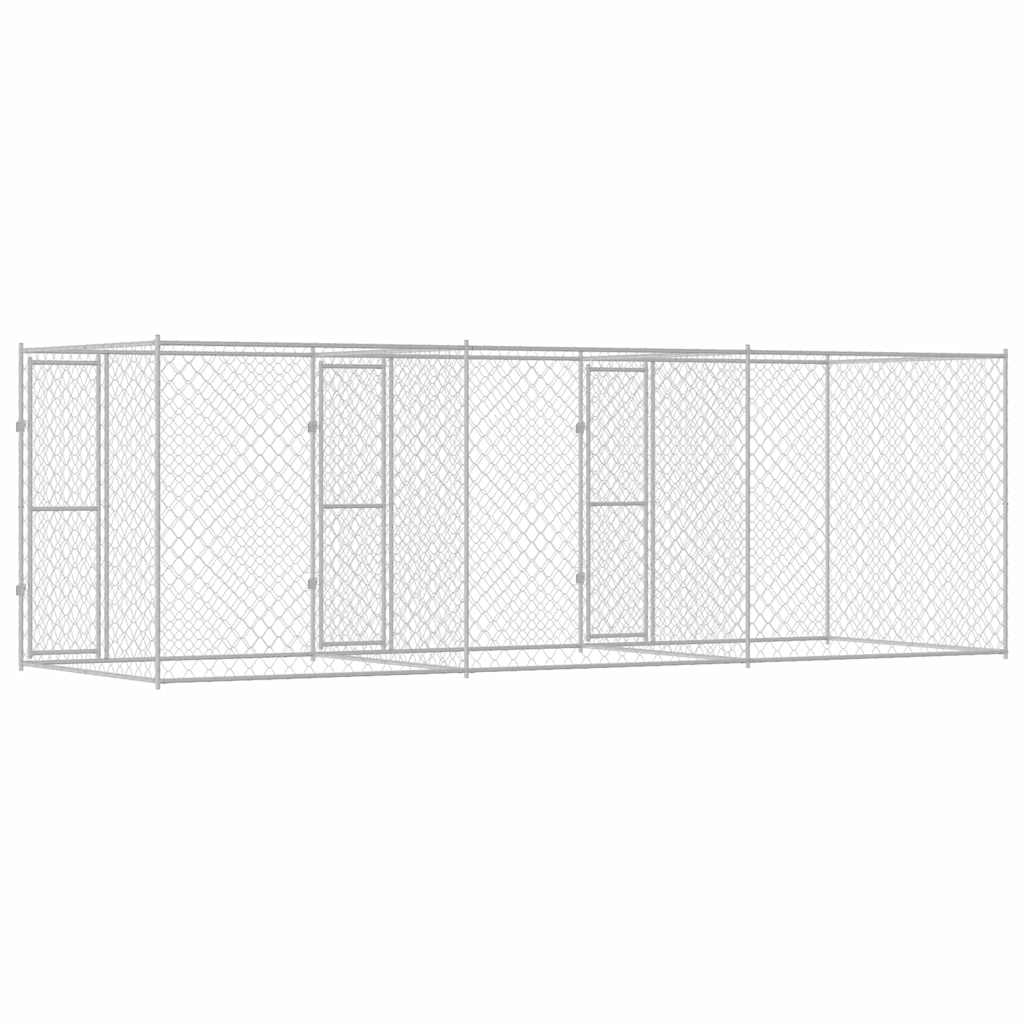 vidaXL Cușcă pentru câine Argintiu 600 x 200 x 200 cm Oțel Galvanizat