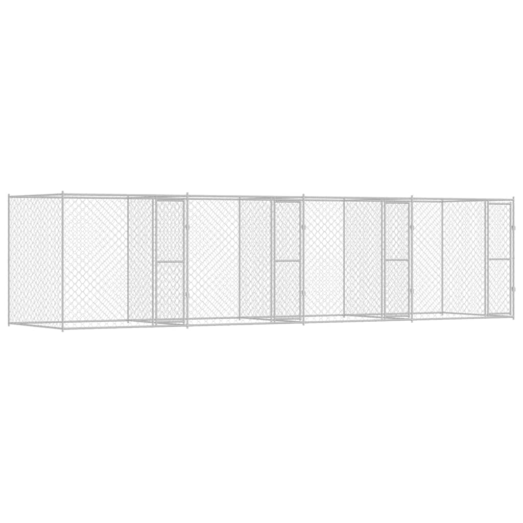 vidaXL Cușcă pentru câine Argintiu 800 x 200 x 200 cm Oțel Galvanizat