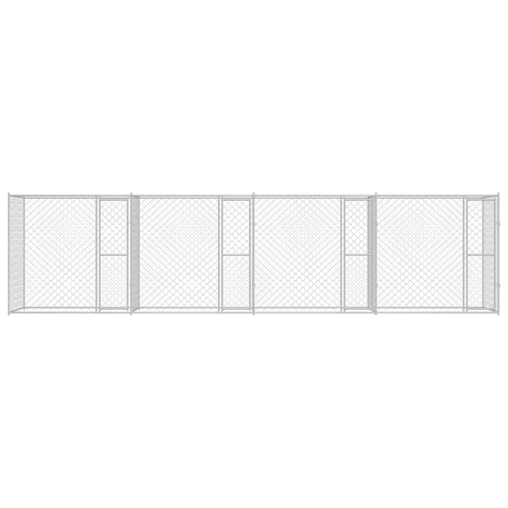 vidaXL Cușcă pentru câine Argintiu 800 x 200 x 200 cm Oțel Galvanizat