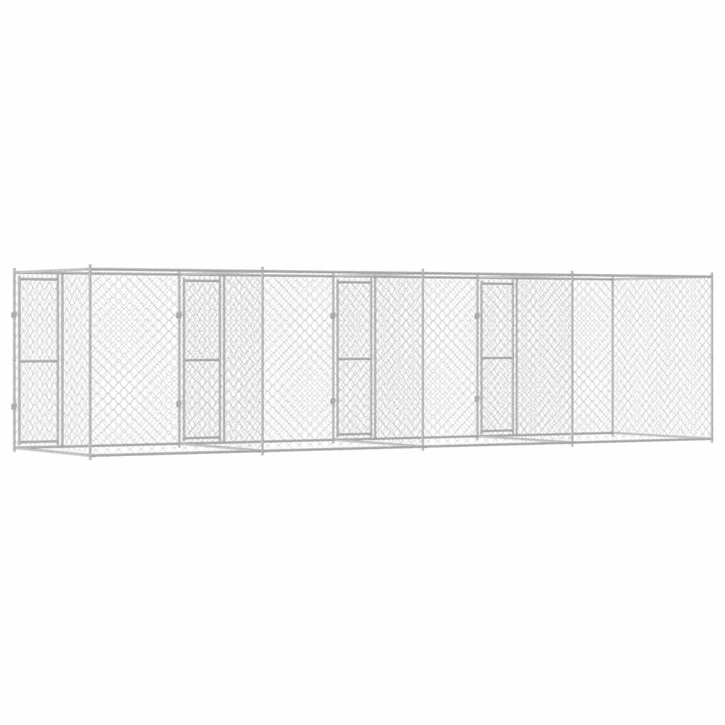 vidaXL Cușcă pentru câine Argintiu 800 x 200 x 200 cm Oțel Galvanizat