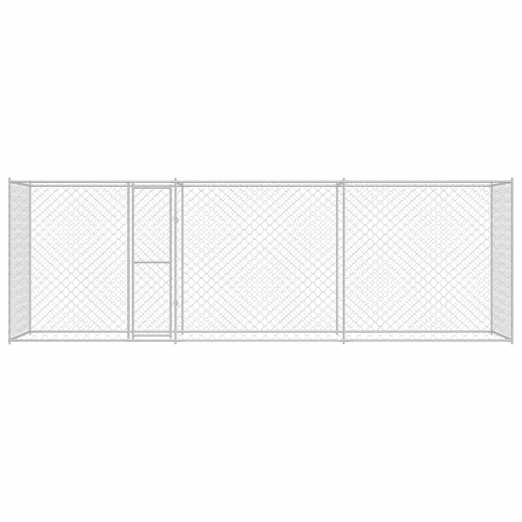 vidaXL Cușcă pentru câine Argintiu 600 x 200 x 256 cm Oțel Galvanizat