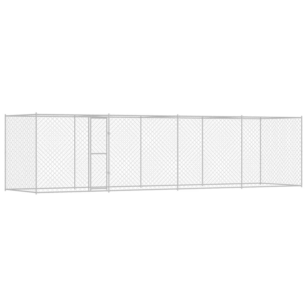 vidaXL Cușcă pentru câine Argintiu 800 x 200 x 256 cm Oțel Galvanizat