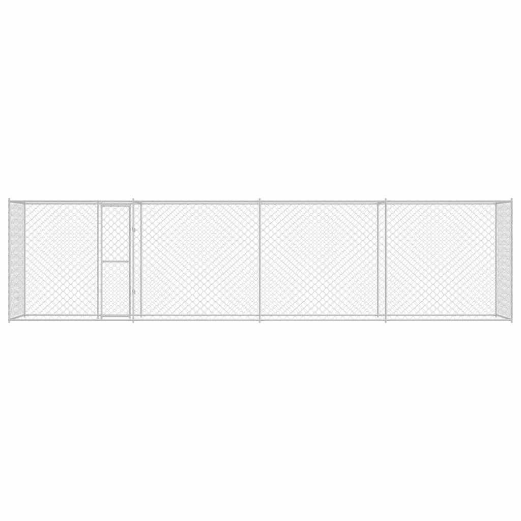 vidaXL Cușcă pentru câine Argintiu 800 x 200 x 256 cm Oțel Galvanizat