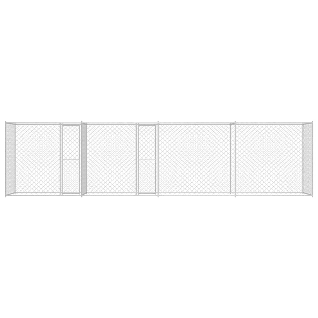 vidaXL Cușcă pentru câine Argintiu 600 x 200 x 200 cm Oțel Galvanizat