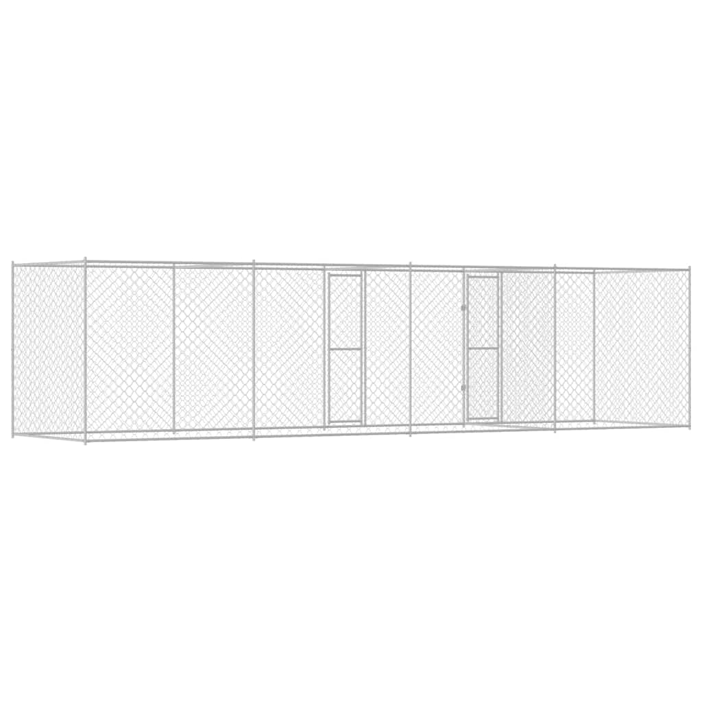 vidaXL Cușcă pentru câine Argintiu 600 x 200 x 200 cm Oțel Galvanizat
