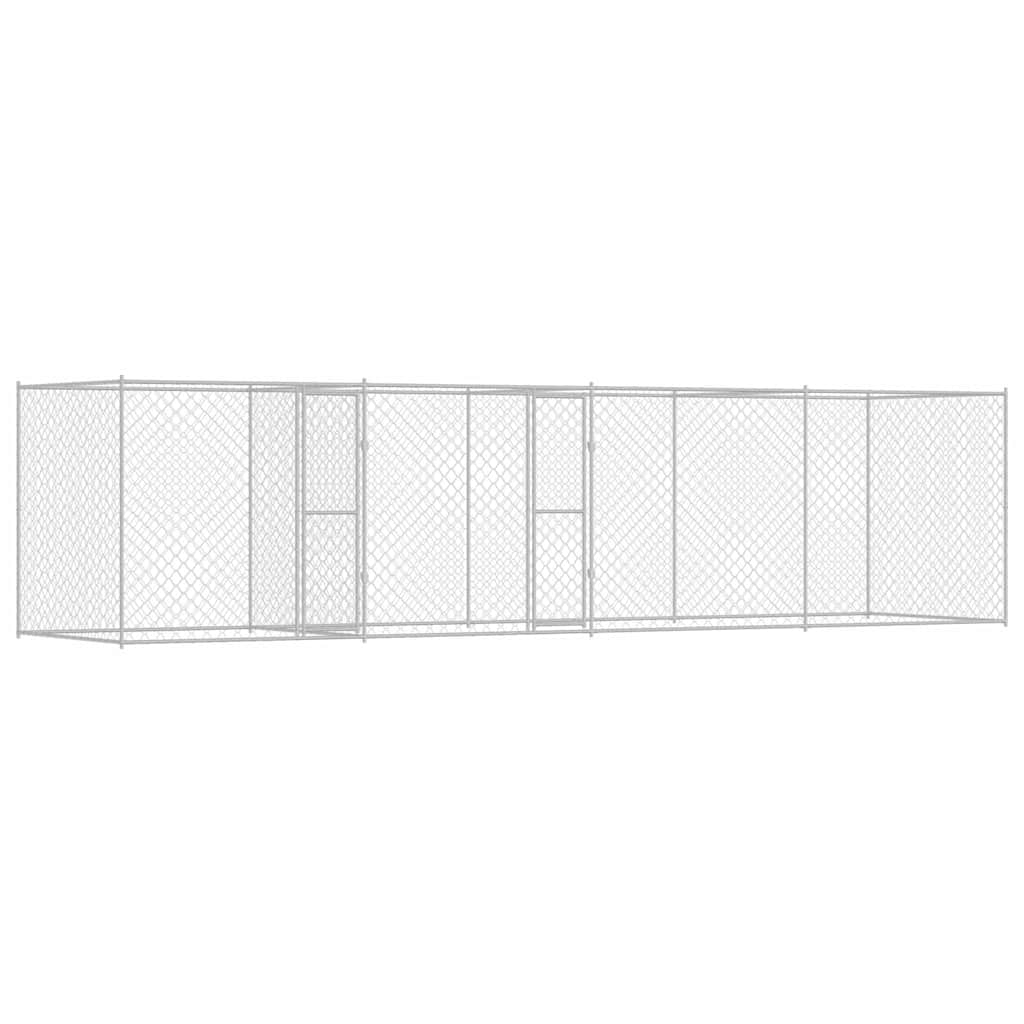 vidaXL Cușcă pentru câine Argintiu 800 x 200 x 200 cm Oțel Galvanizat