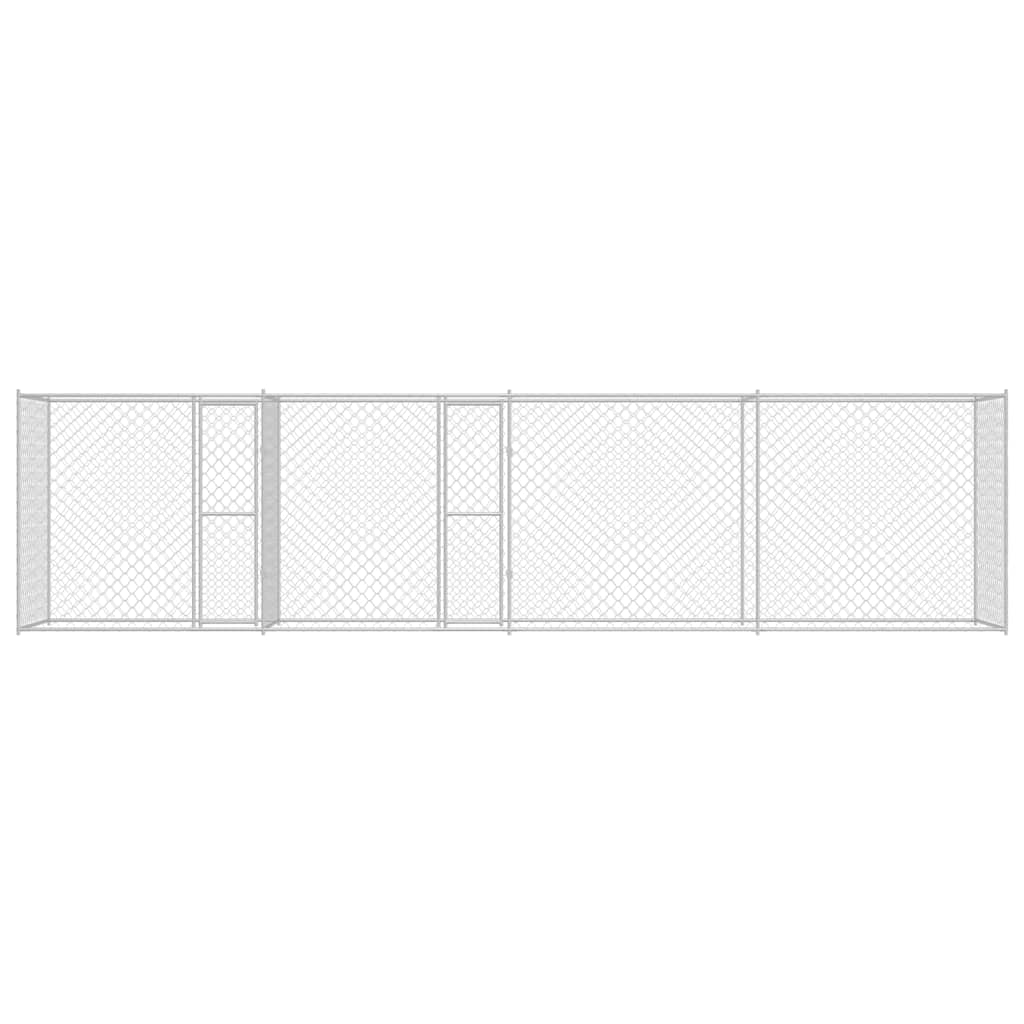 vidaXL Cușcă pentru câine Argintiu 800 x 200 x 200 cm Oțel Galvanizat