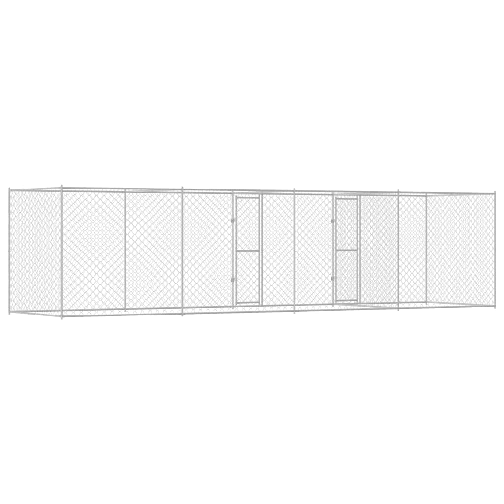 vidaXL Cușcă pentru câine Argintiu 800 x 200 x 200 cm Oțel Galvanizat