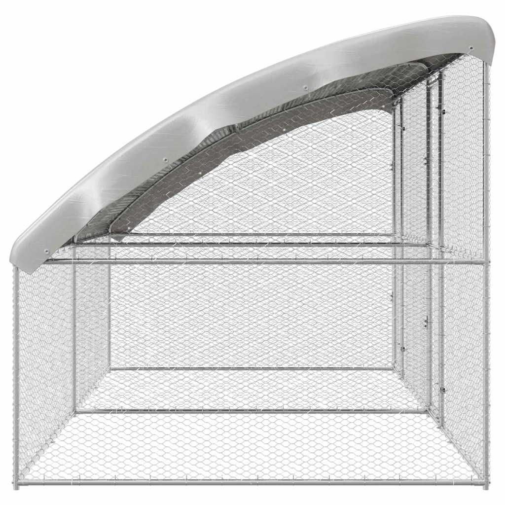 vidaXL Cușcă pentru pui Argintiu 400 x 200 x 198,5 cm Oțel Galvanizat