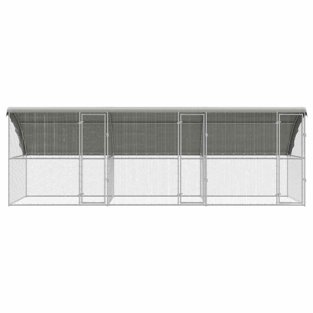 vidaXL Cușcă pentru pui Argintiu 600 x 200 x 198,5 cm Oțel Galvanizat