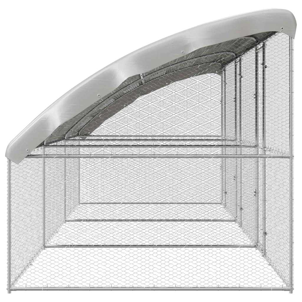 vidaXL Cușcă pentru pui Argintiu 600 x 200 x 198,5 cm Oțel Galvanizat