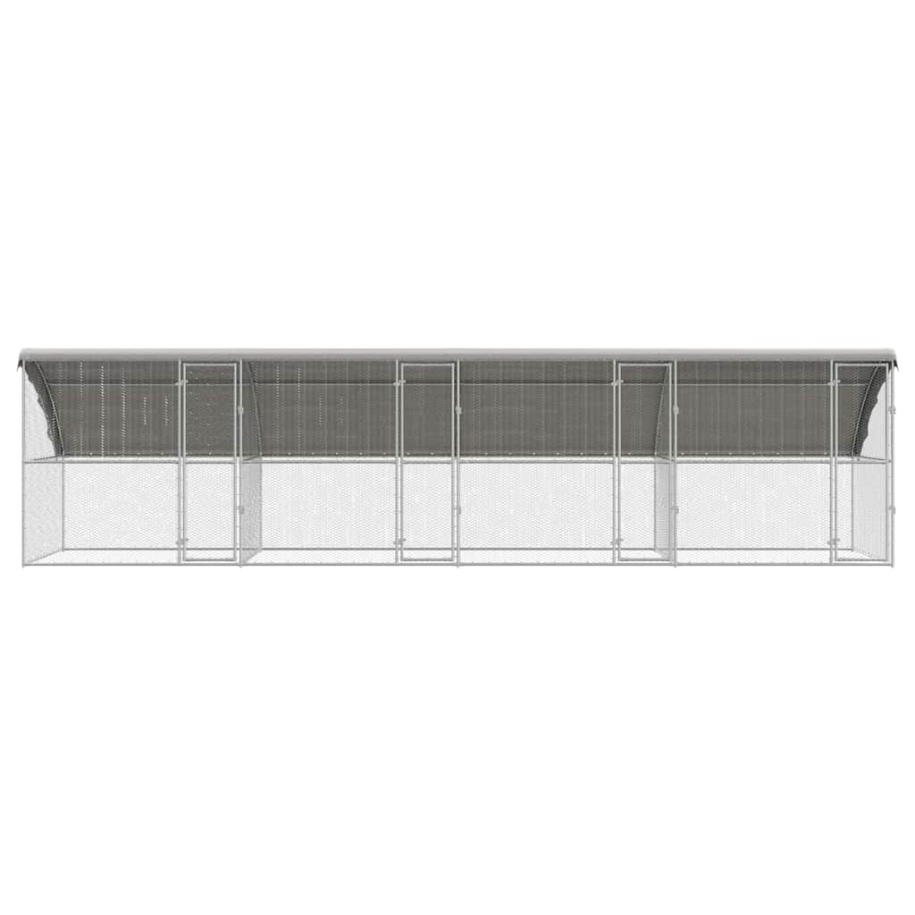 vidaXL Cușcă pentru pui Argintiu 800 x 200 x 198,5 cm Oțel Galvanizat
