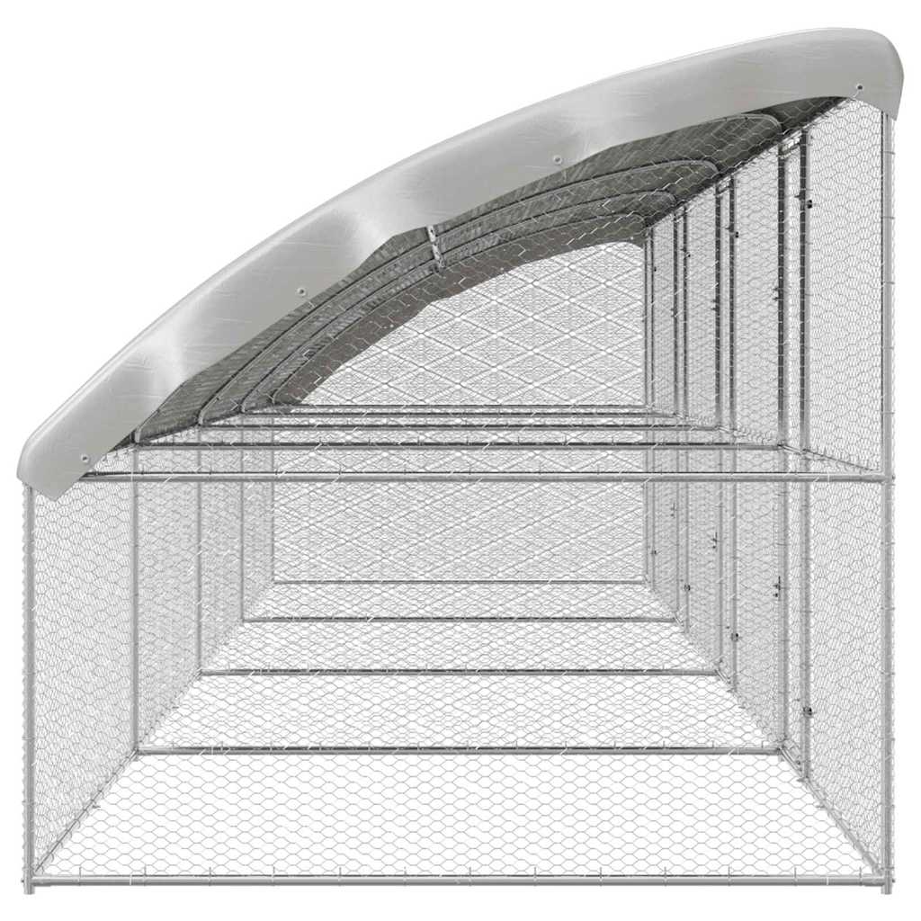 vidaXL Cușcă pentru pui Argintiu 800 x 200 x 198,5 cm Oțel Galvanizat