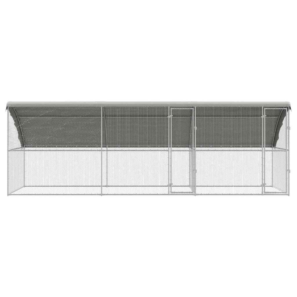 vidaXL Cușcă pentru pui Argintiu 600 x 200 x 198,5 cm Oțel Galvanizat