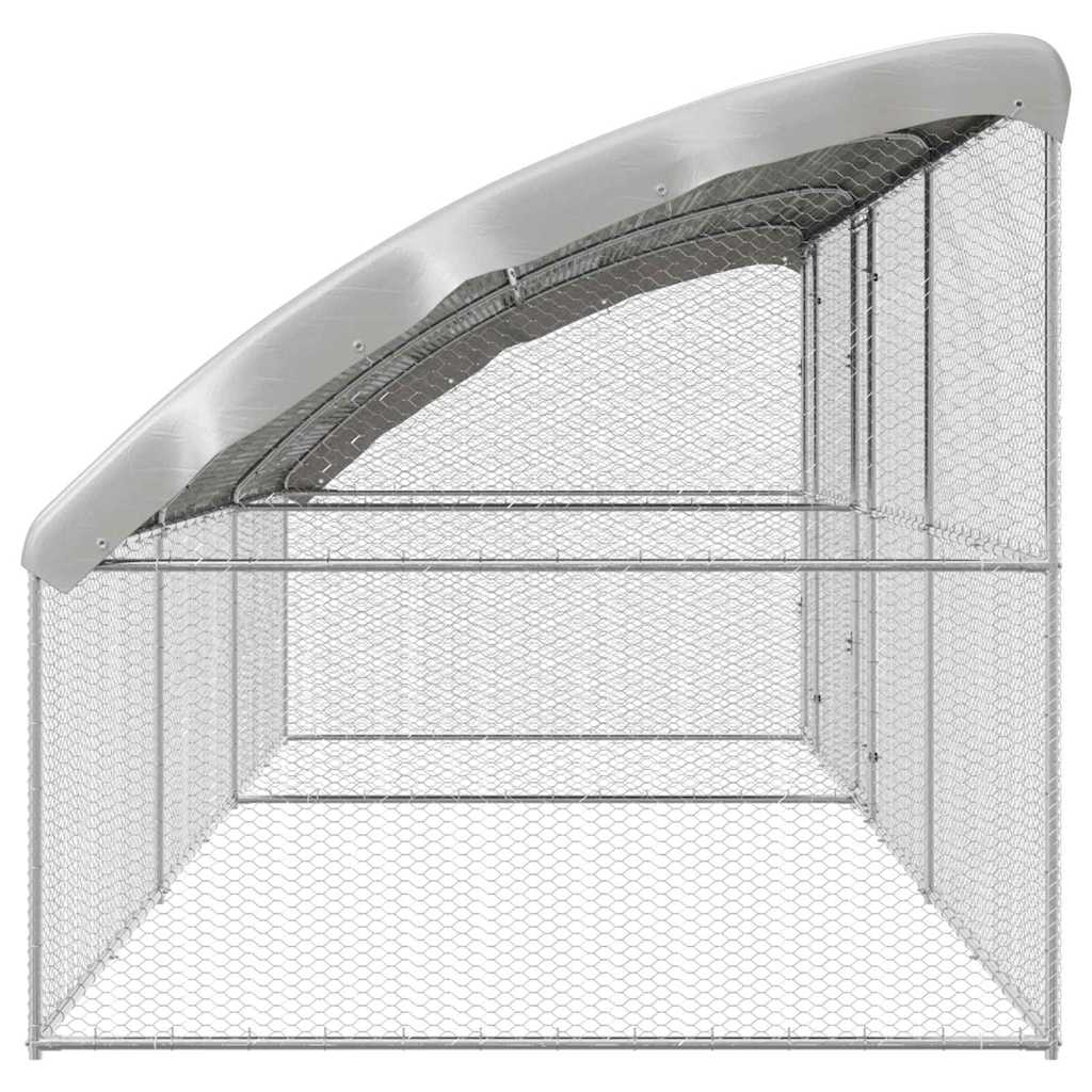 vidaXL Cușcă pentru pui Argintiu 600 x 200 x 198,5 cm Oțel Galvanizat
