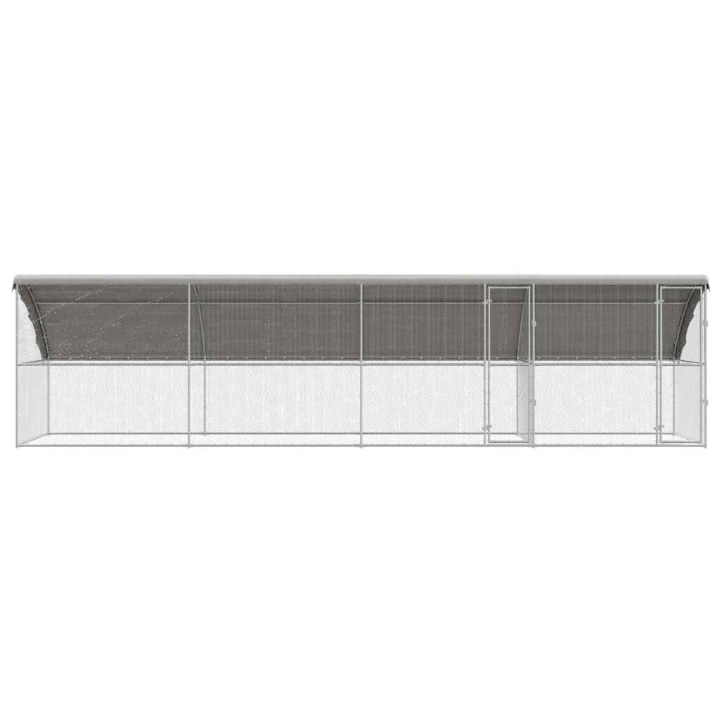 vidaXL Cușcă pentru pui Argintiu 800 x 200 x 198,5 cm Oțel Galvanizat