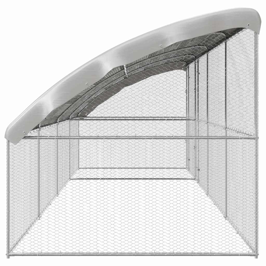 vidaXL Cușcă pentru pui Argintiu 800 x 200 x 198,5 cm Oțel Galvanizat