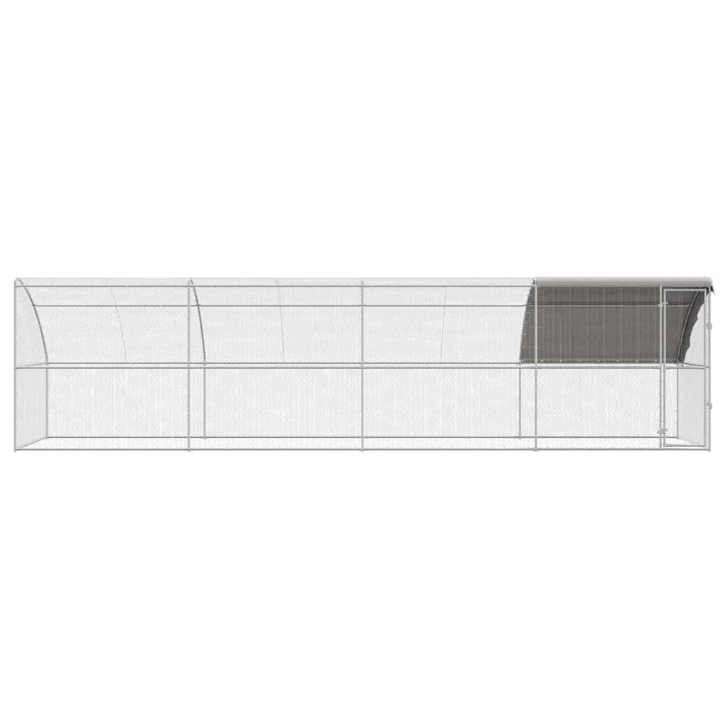 vidaXL Cușcă pentru pui Argintiu 800 x 200 x 198.5 cm Oțel galvanizat