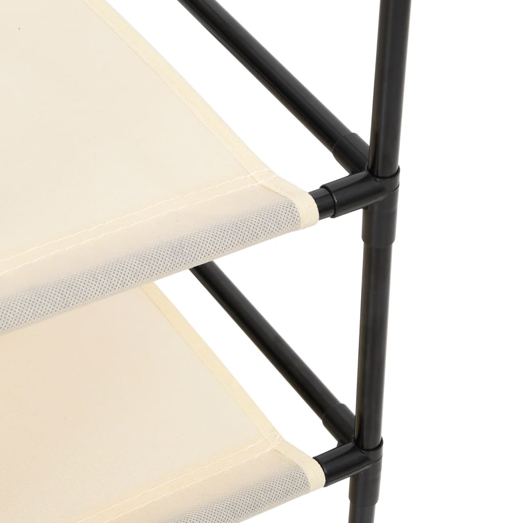 vidaXL Dulap de depozitare cu 4 coșuri textile, crem, 63x30x71 cm oțel