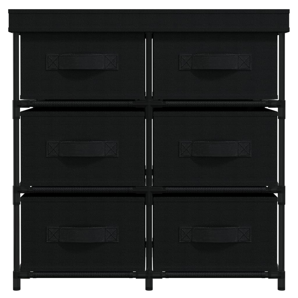 vidaXL Dulap depozitare cu 6 sertare, negru, 55x29x55 cm, oțel vidaXL Dulap depozitare cu 6 sertare, negru, 55x29x55 cm, oțel