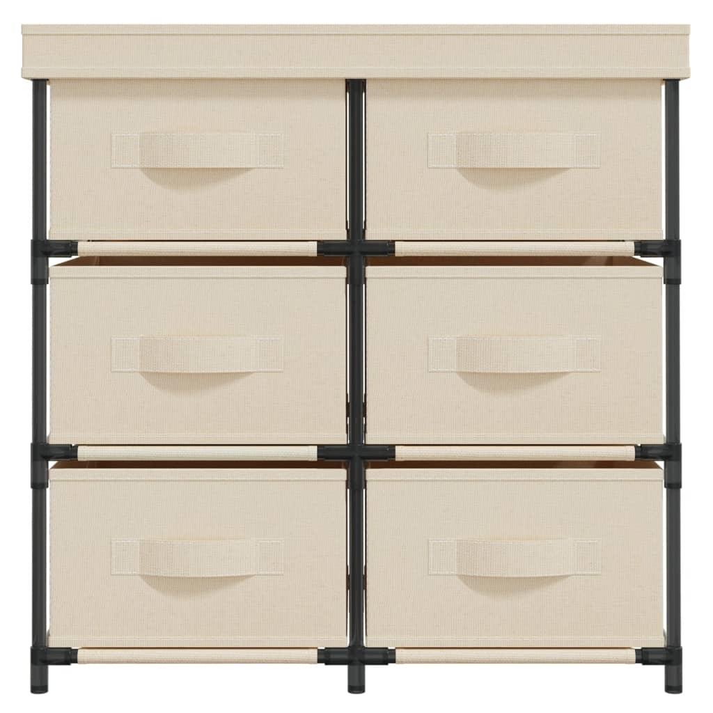 vidaXL Dulap de depozitare cu 6 sertare, crem, 55x29x55 cm, oțel