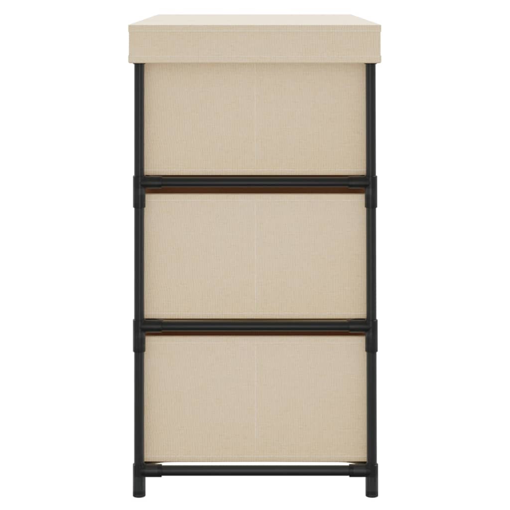 vidaXL Dulap de depozitare cu 6 sertare, crem, 55x29x55 cm, oțel