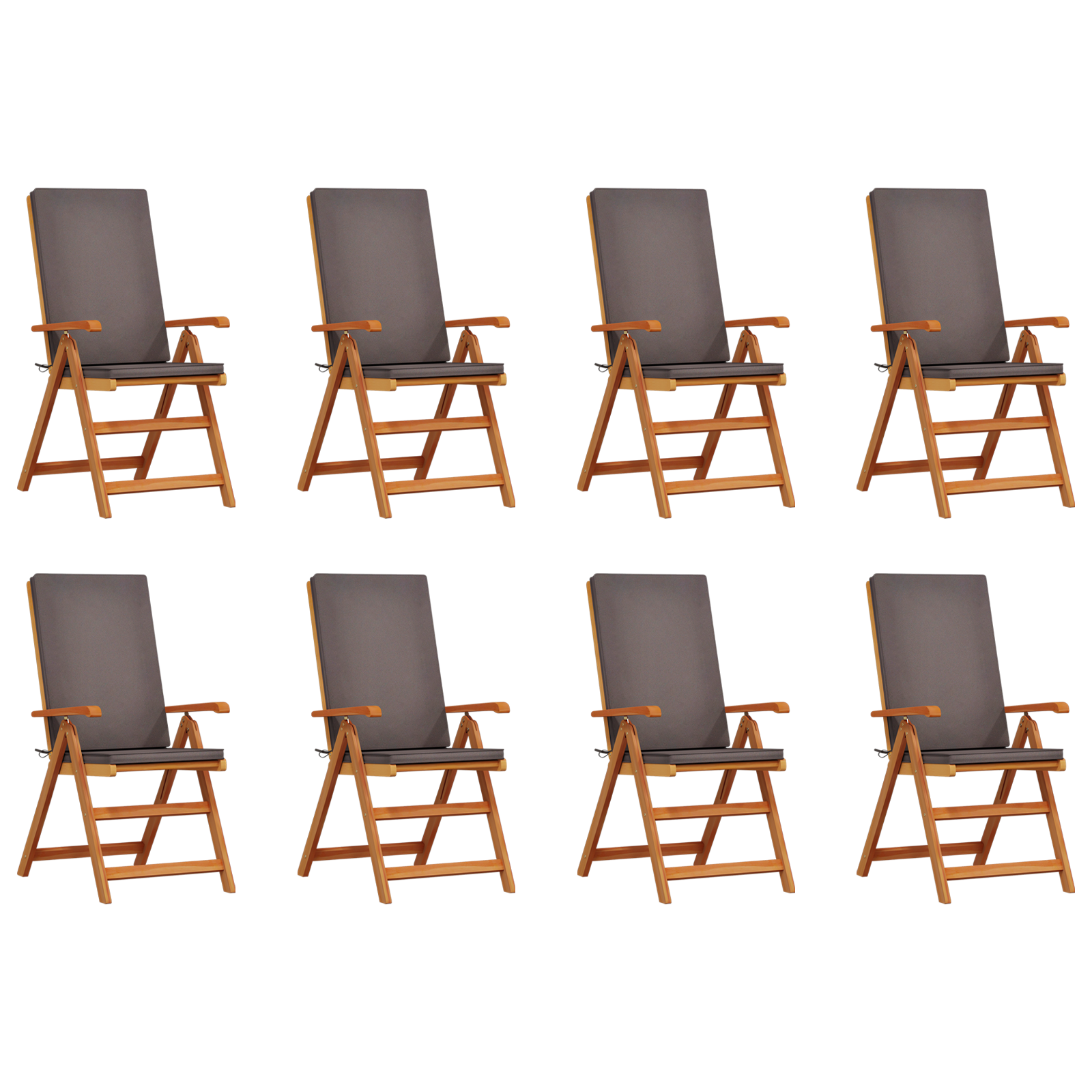 vidaXL Scaun pentru Grădină cu pernă 8 pcs Maro 57 x 71.5 x 104cm vidaXL Scaun pentru Grădină cu pernă 8 pcs Maro 57 x 71.5 x 104cm