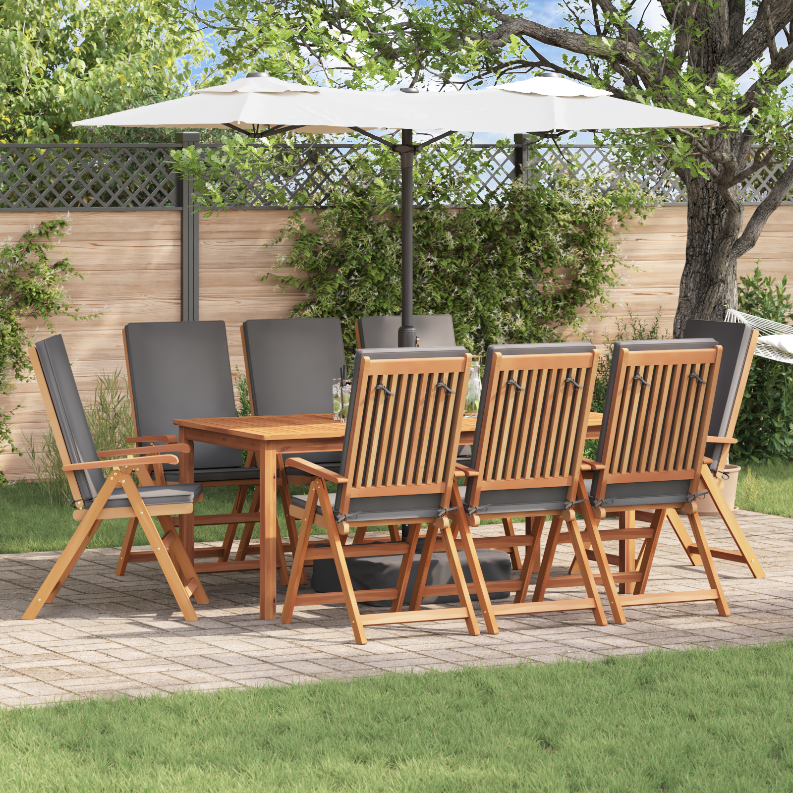 vidaXL Scaun pentru Grădină cu pernă 8 pcs Maro 57 x 71.5 x 104cm vidaXL Scaun pentru Grădină cu pernă 8 pcs Maro 57 x 71.5 x 104cm