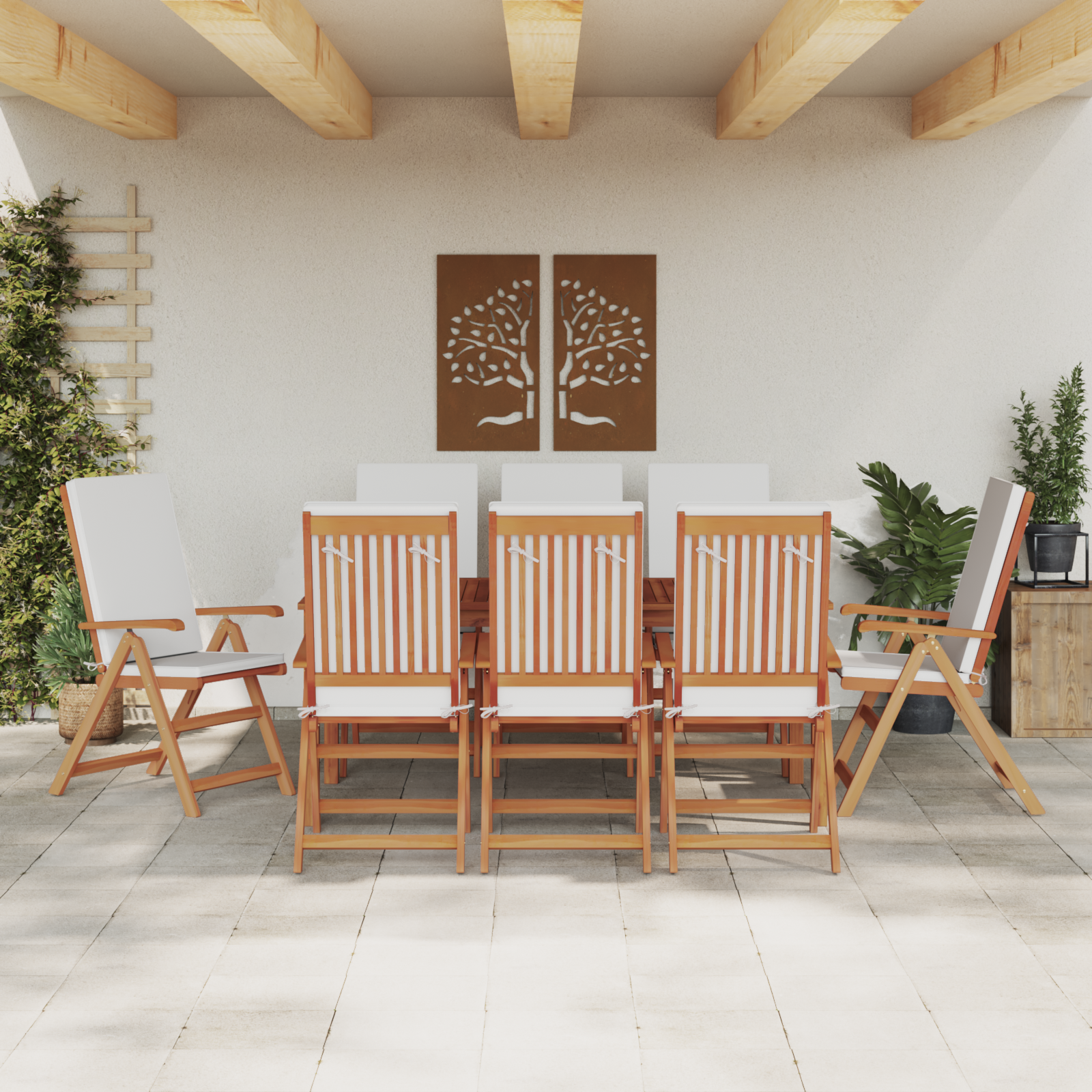 vidaXL Scaun pentru Grădină cu pernă 8 pcs Maro 57 x 71.5 x 104cm vidaXL Scaun pentru Grădină cu pernă 8 pcs Maro 57 x 71.5 x 104cm