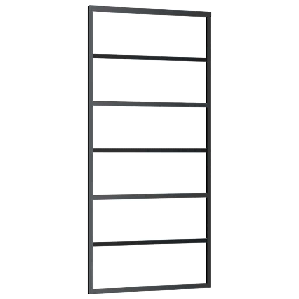 vidaXL Ușă glisantă cu set de feronerie neagră 90x205 cm Sticlă ESG
