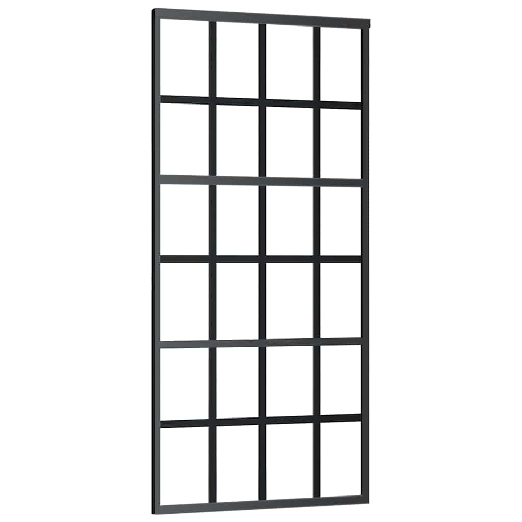 vidaXL Ușă glisantă cu set de feronerie neagră 90x205 cm Sticlă ESG