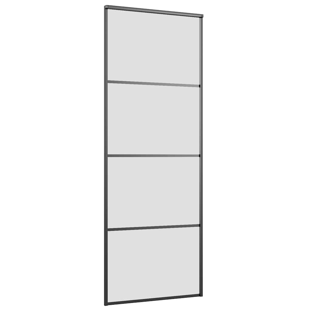 vidaXL Ușă glisantă cu set de feronerie neagră 76x205 cm Sticlă ESG vidaXL Ușă glisantă cu set de feronerie neagră 76x205 cm Sticlă ESG