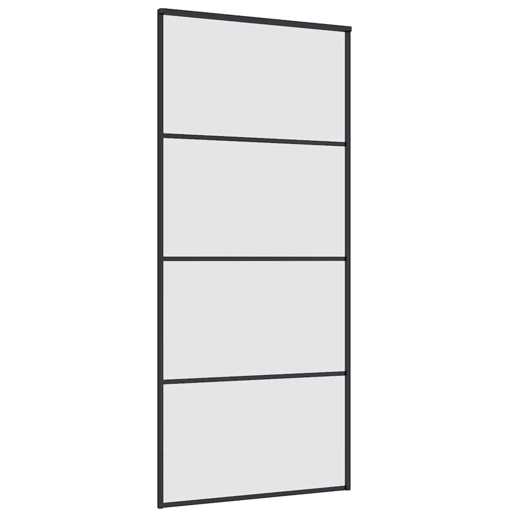 vidaXL Ușă glisantă cu set de feronerie neagră 90x205 cm Sticlă ESG vidaXL Ușă glisantă cu set de feronerie neagră 90x205 cm Sticlă ESG