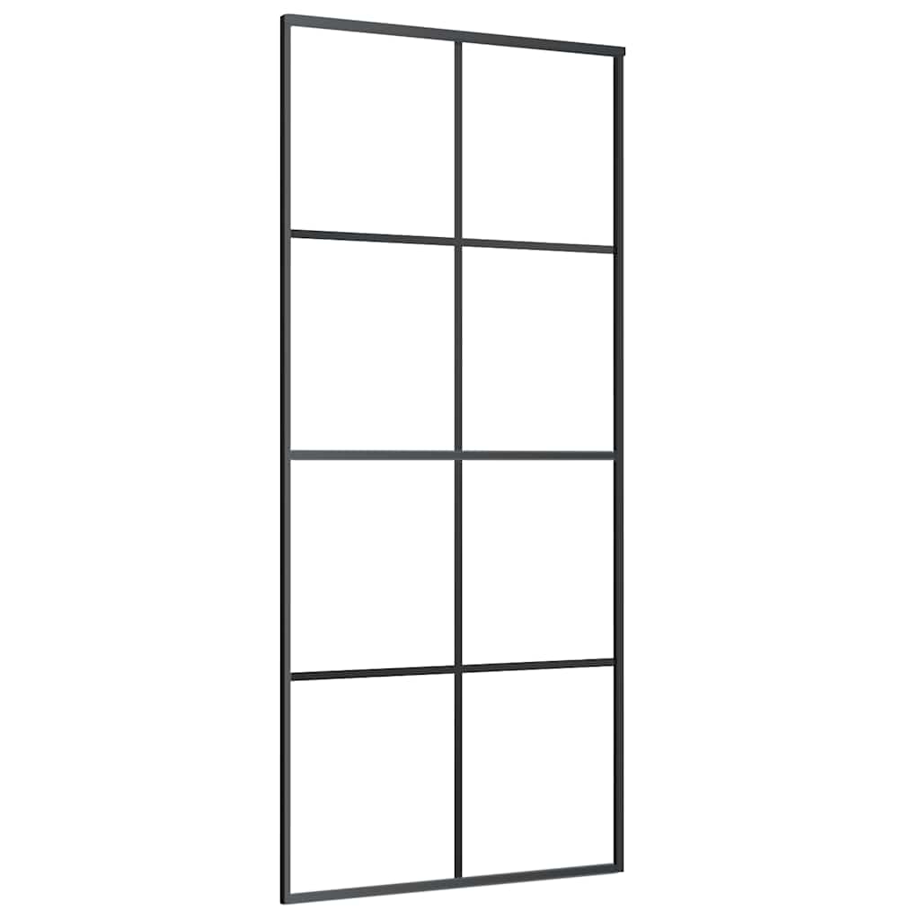 vidaXL Ușă glisantă cu set de feronerie neagră 90x205 cm Sticlă ESG