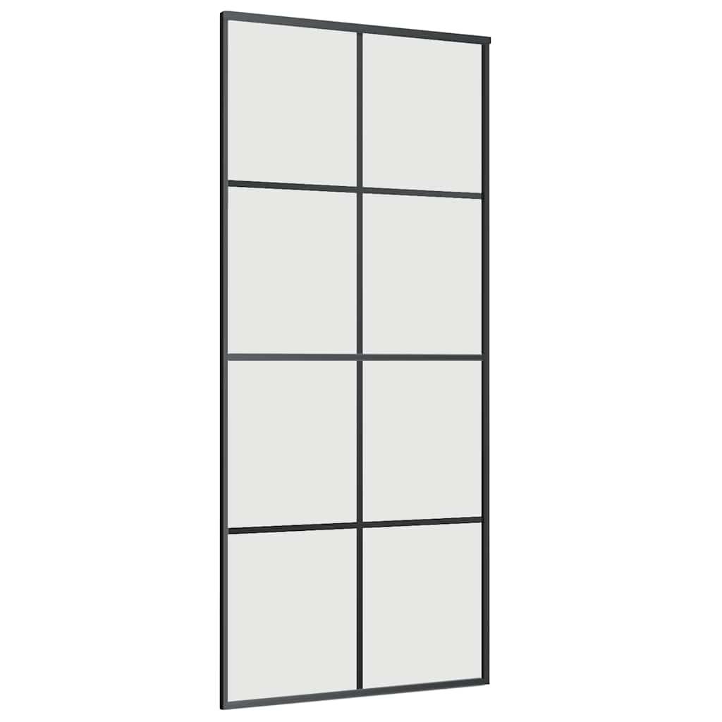 vidaXL Ușă glisantă cu set de feronerie neagră 90x205 cm Sticlă ESG