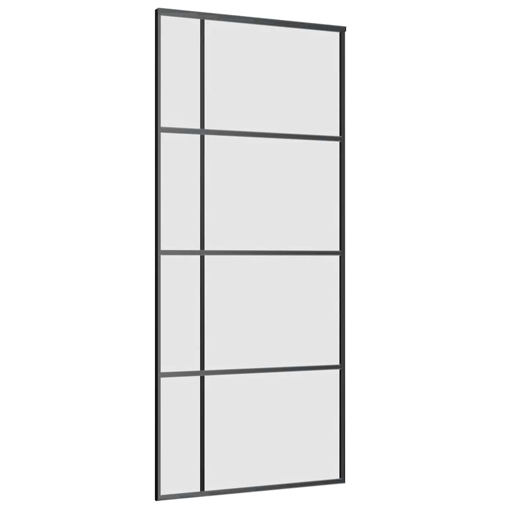 vidaXL Ușă glisantă cu set de feronerie neagră 90x205 cm Sticlă ESG