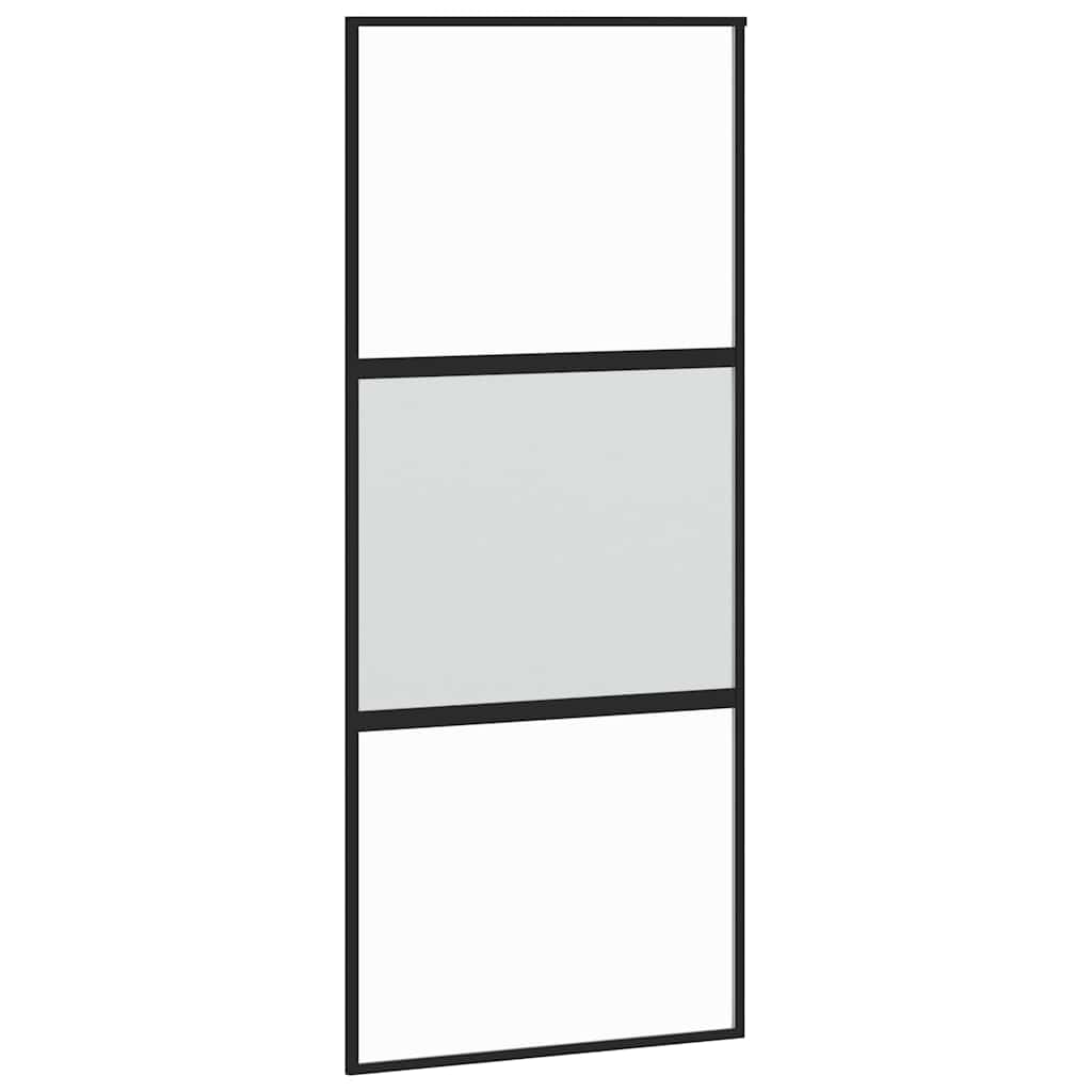 vidaXL Ușă glisantă cu set feronerie neagră 90x205cm sticlă securizată