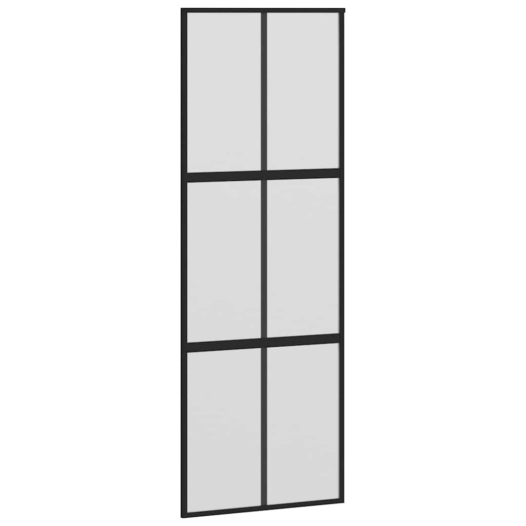 vidaXL Ușă glisantă cu set feronerie neagră 90x205cm sticlă securizată vidaXL Ușă glisantă cu set feronerie neagră 90x205cm sticlă securizată