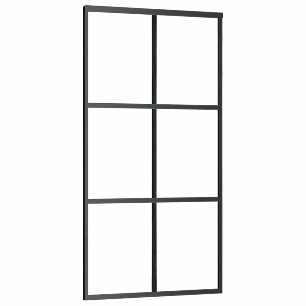 vidaXL Ușă glisantă cu set de feronerie neagră 102x205 cm Sticlă ESG vidaXL Ușă glisantă cu set de feronerie neagră 102x205 cm Sticlă ESG