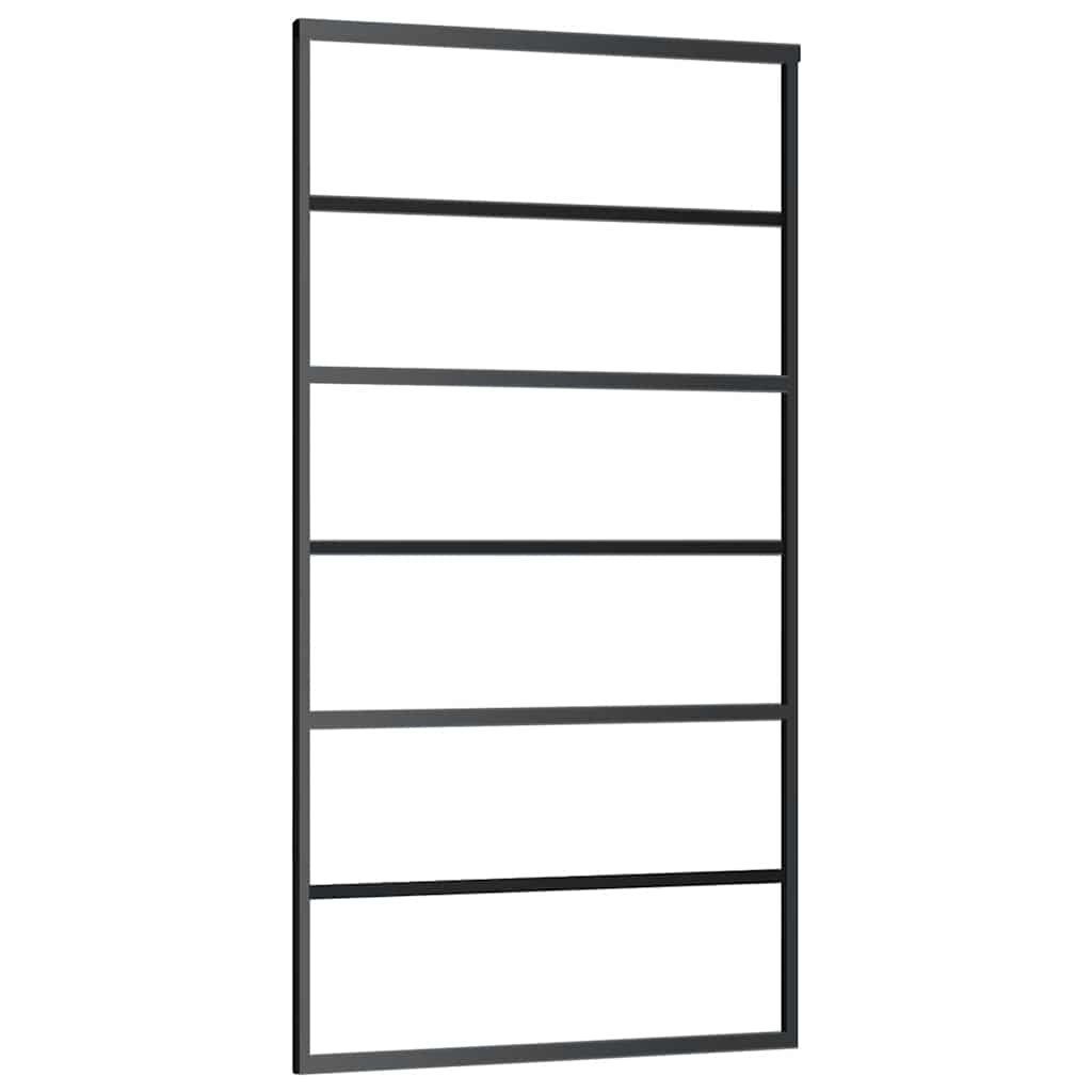 vidaXL Ușă glisantă cu set de feronerie neagră 102x205 cm Sticlă ESG vidaXL Ușă glisantă cu set de feronerie neagră 102x205 cm Sticlă ESG